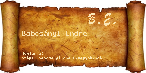 Babcsányi Endre névjegykártya